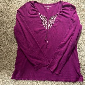 Eddie Bauer xl embroidered gauze shirt